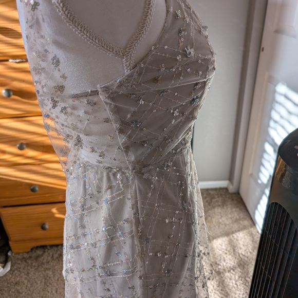 Lucy in the Sky Silver Mini Dress - Picture 10 of 10